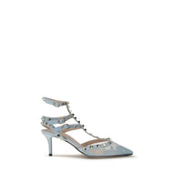 Valentino Garavani Hellblaue High-Heel-Pumps aus Stoff