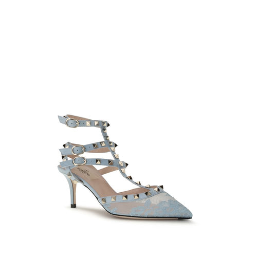 Valentino Garavani Hellblaue High-Heel-Pumps aus Stoff