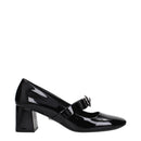 Versace Schwarze Leder Pumps mit mittlerem Absatz