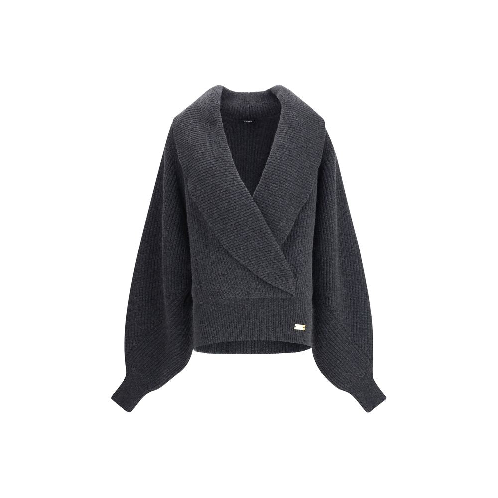 Balmain Grauer Woll-Sweatshirt
