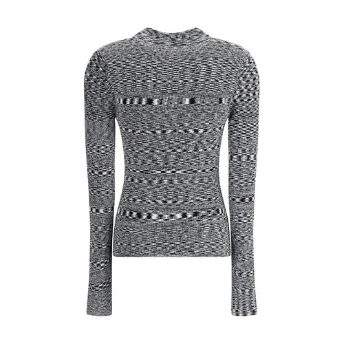 Ganni Schwarzes Viskose-Poloshirt