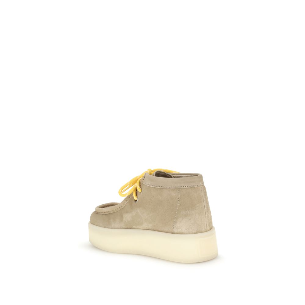 Miu Miu Beigefarbene Plateau-Sneaker aus Gummi