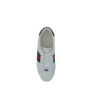 Gucci White Calfskin Bos Taurus Low-Top Sneakers