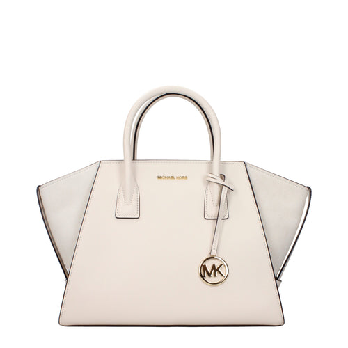 Michael Kors Beigefarbene Lederhandtasche
