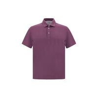 Brunello Cucinelli Baumwoll-Poloshirt in Violett