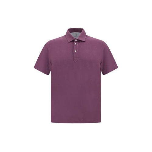 Brunello Cucinelli Baumwoll-Poloshirt in Violett