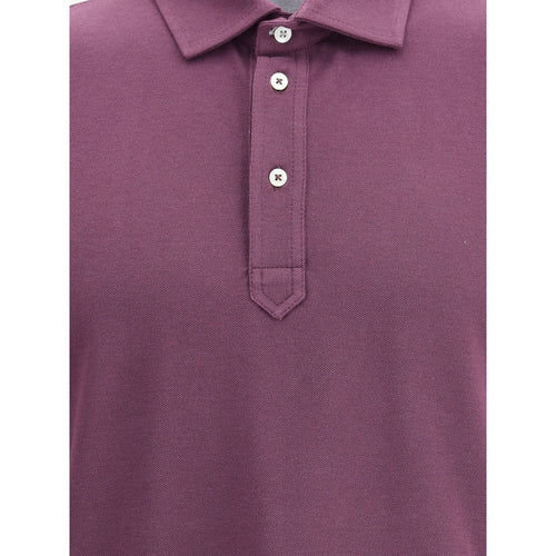 Brunello Cucinelli Baumwoll-Poloshirt in Violett