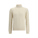 Aragona Cashmere Weißer Kaschmir-Rollkragenpullover