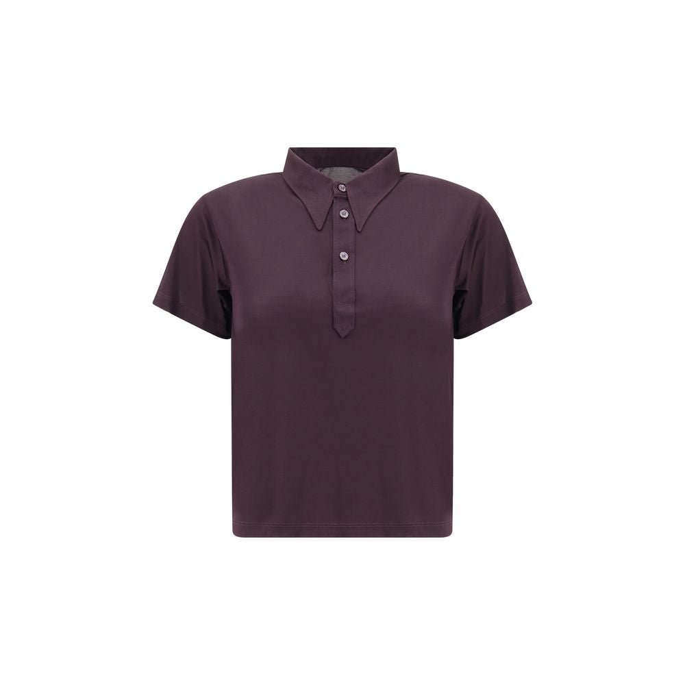 Margiela Violett-farbenes Viskose-Poloshirt
