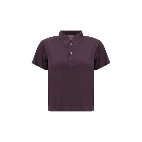 Margiela violet-colored viscose polo shirt