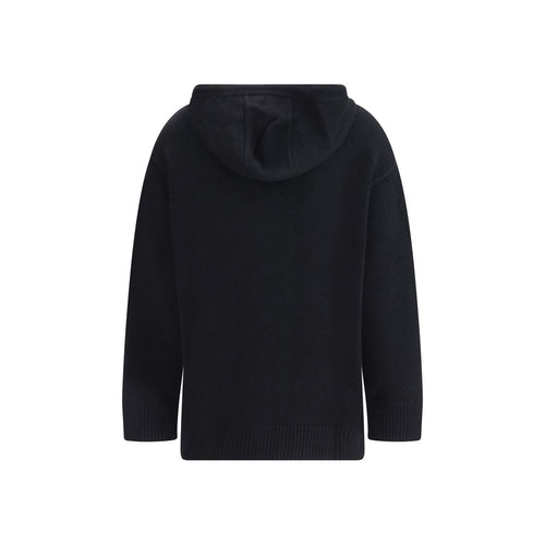 Max Mara Schwarzer Woll-Hoodie
