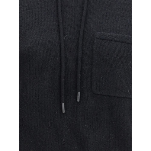 Max Mara Schwarzer Woll-Hoodie
