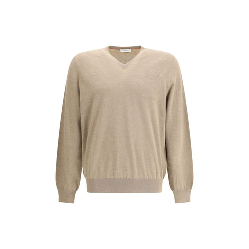Ferragamo Beiger Fleece-Wollpullover
