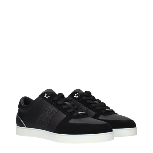 Jimmy Choo Schwarze Leder-Sneaker mit niedrigem Schaft