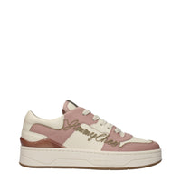 Jimmy Choo Rosa Leder-Sneaker mit niedrigem Schaft