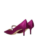 Jimmy Choo Pinke Satin Pumps mit mittlerem Absatz