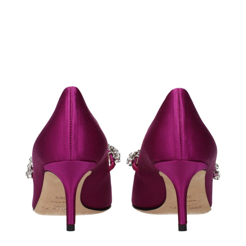 Jimmy Choo Pinke Satin Pumps mit mittlerem Absatz