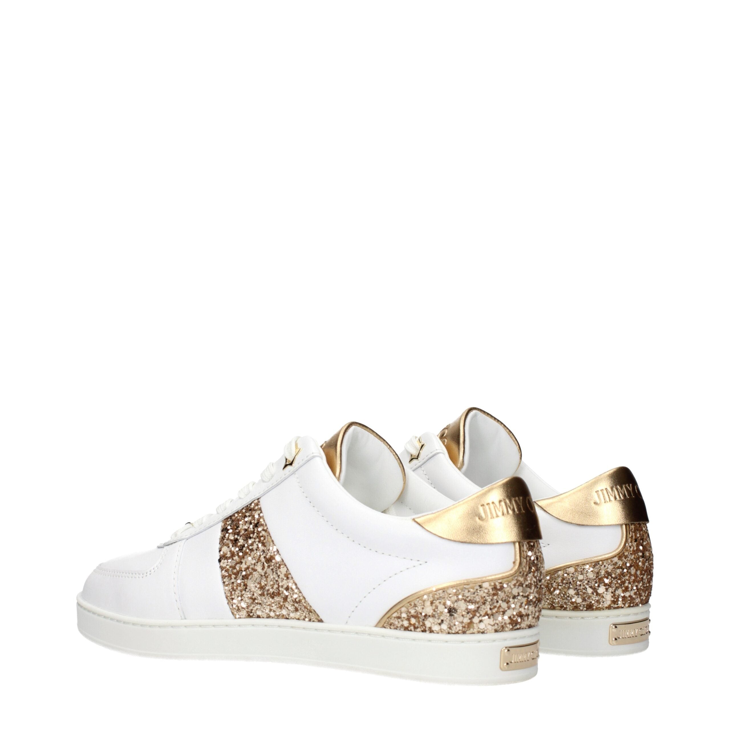 Jimmy Choo Weiße Leder-Sneaker mit niedrigem Schaft
