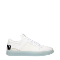 Jimmy Choo Weiße Leder-Sneakers mit niedrigem Schaft
