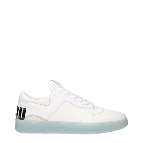 Jimmy Choo Weiße Leder-Sneakers mit niedrigem Schaft