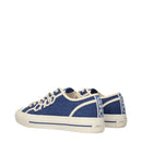 Jimmy Choo Blaue Stoff-Sneaker mit niedrigem Schaft