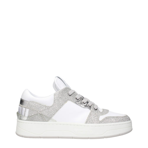 Jimmy Choo Weiße Leder-Sneaker mit niedrigem Schaft