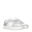 Jimmy Choo Weiße Leder-Sneaker mit niedrigem Schaft