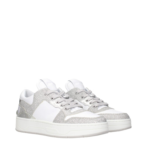 Jimmy Choo Weiße Leder-Sneaker mit niedrigem Schaft
