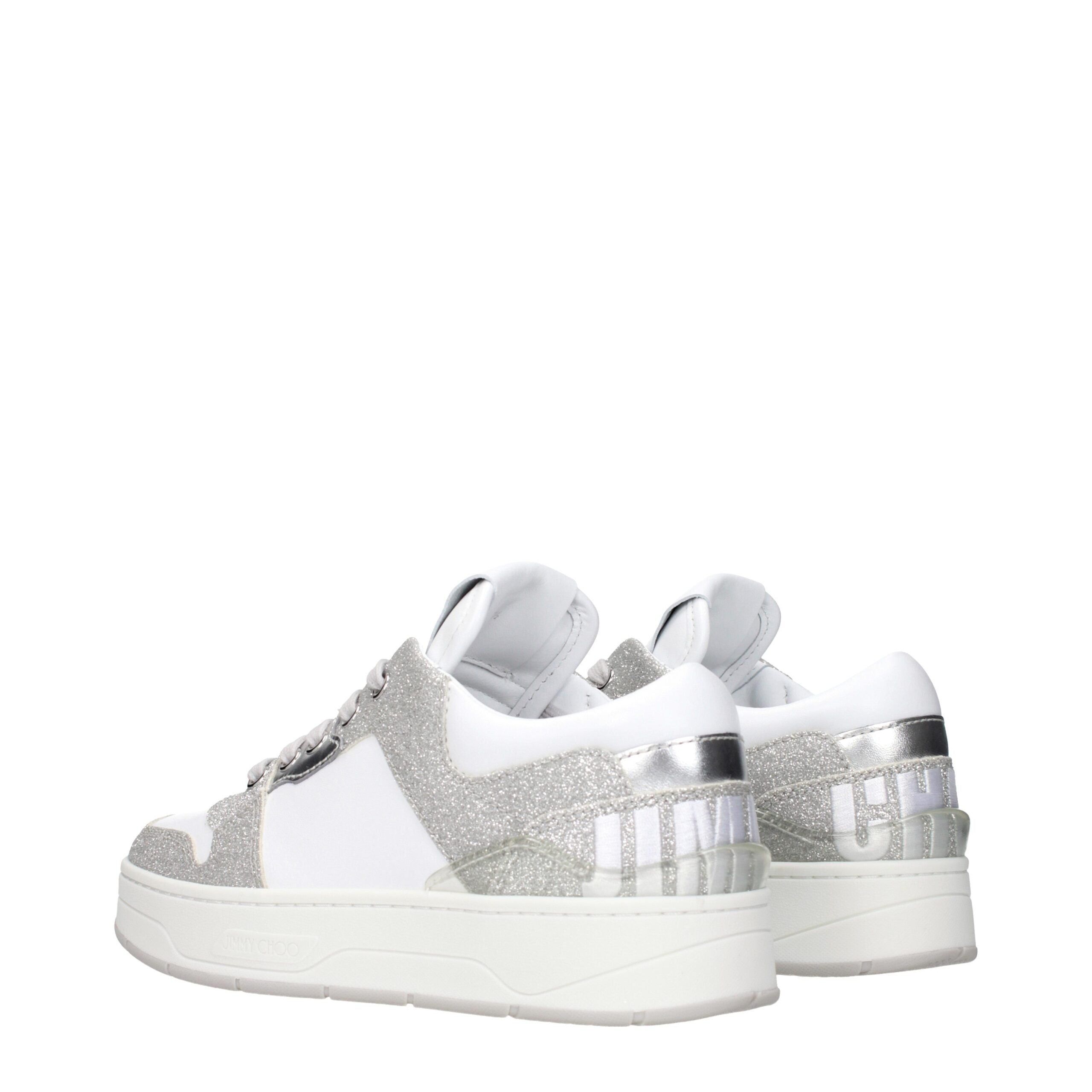 Jimmy Choo Weiße Leder-Sneaker mit niedrigem Schaft