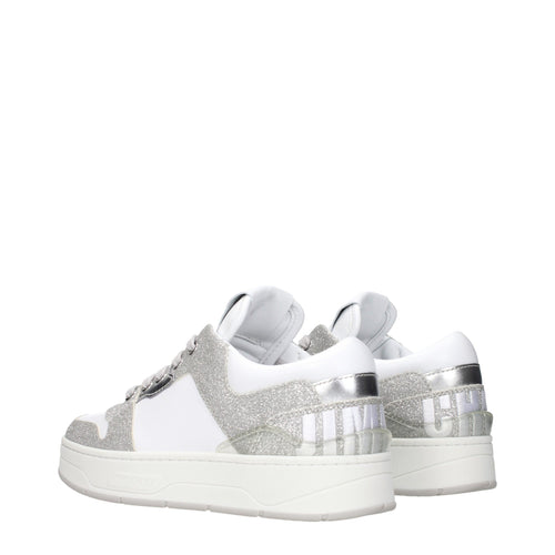 Jimmy Choo Weiße Leder-Sneaker mit niedrigem Schaft