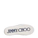 Jimmy Choo Beigefarbene Sneakers aus Stoff mit niedrigem Schaft