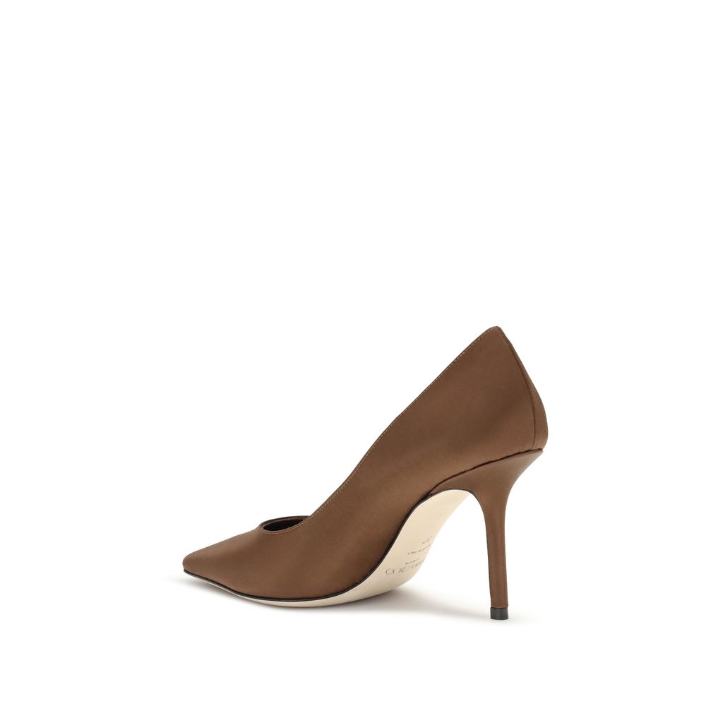 Jimmy Choo Braune Seidenpumps