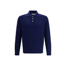 Brunello Cucinelli Blaues Kaschmir-Poloshirt