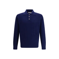 Brunello Cucinelli Blaues Kaschmir-Poloshirt