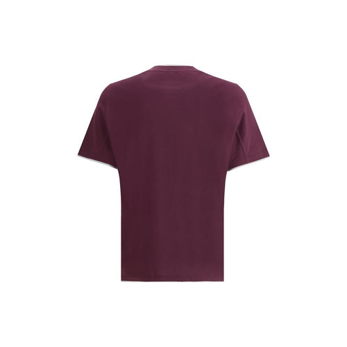 Brunello Cucinelli Baumwoll-T-Shirt in Violett