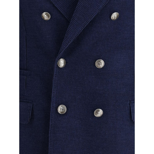 Brunello Cucinelli Blauer Wollmantel