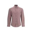 Brunello Cucinelli Checked Cotton Shirt in Red