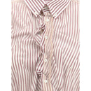 Margiela cotton shirt with stripes and tulle