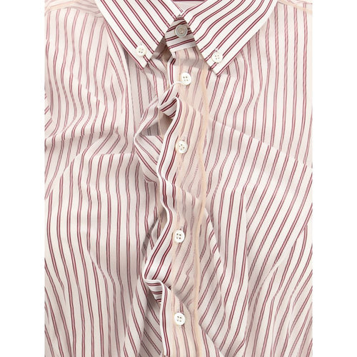 Margiela cotton shirt with stripes and tulle
