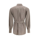 Brunello Cucinelli Braunes Wollhemd mit Karomuster