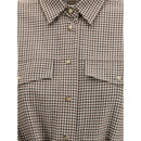 Brunello Cucinelli Braunes Wollhemd mit Karomuster