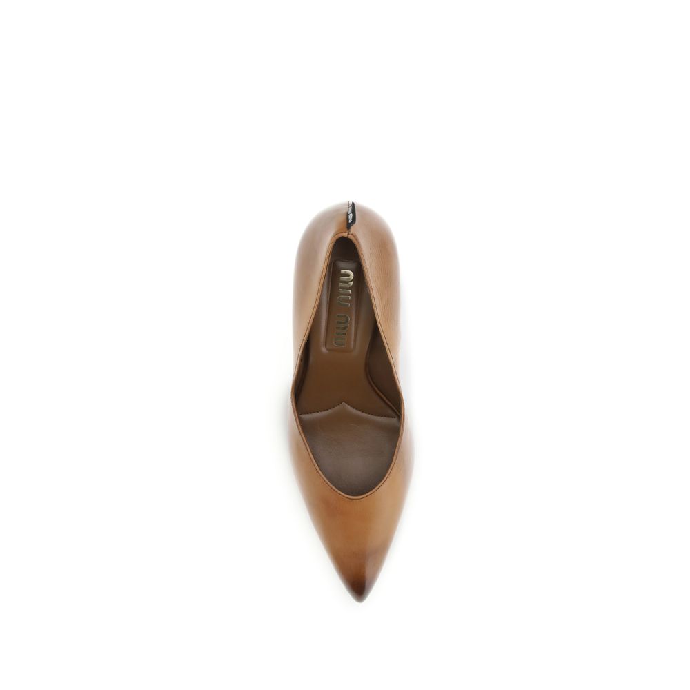 Miu Miu Beige Kalbsleder Bos Taurus High Heels