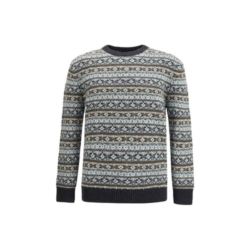 Brooksfield Woll-Sweatshirt mit Multicolor-Muster