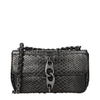 Tom Ford Silbergraue Schultertasche aus Pythonleder