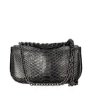 Tom Ford Silbergraue Schultertasche aus Pythonleder