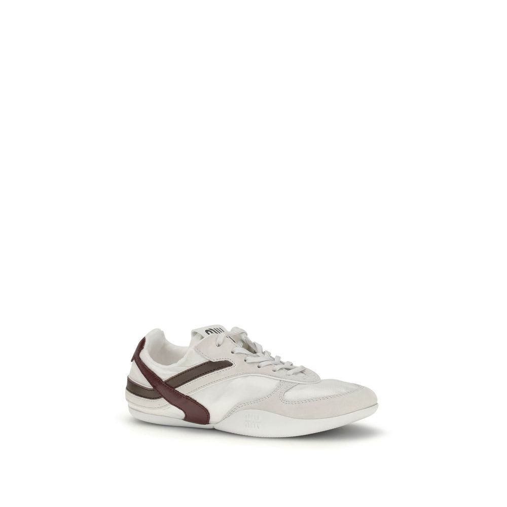 Miu Miu Weiße Kalbshaut Bos Taurus Sneaker
