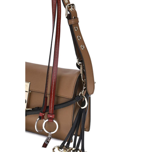 Prada Braune Kalbsleder Bos Taurus Schultertasche