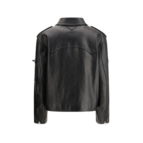 Prada Schwarze Lederjacke