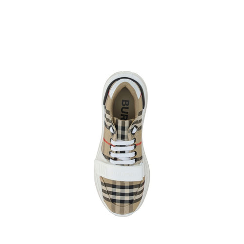 Burberry Beigefarbene Baumwoll-Sportschuhe