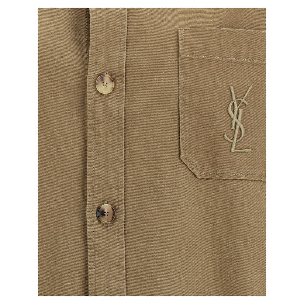 Saint Laurent Grüne Baumwoll-Jeansjacke